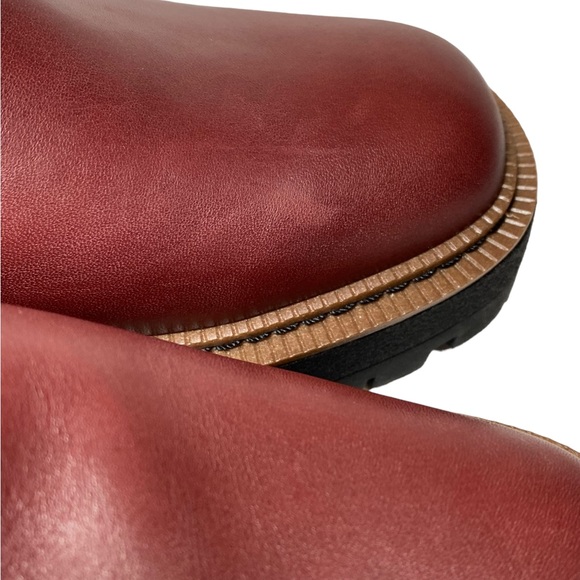 Sam Edelman LAGUNA CHELSEA lug leather BOOT womens 7.5 red GUC - Picture 5 of 10